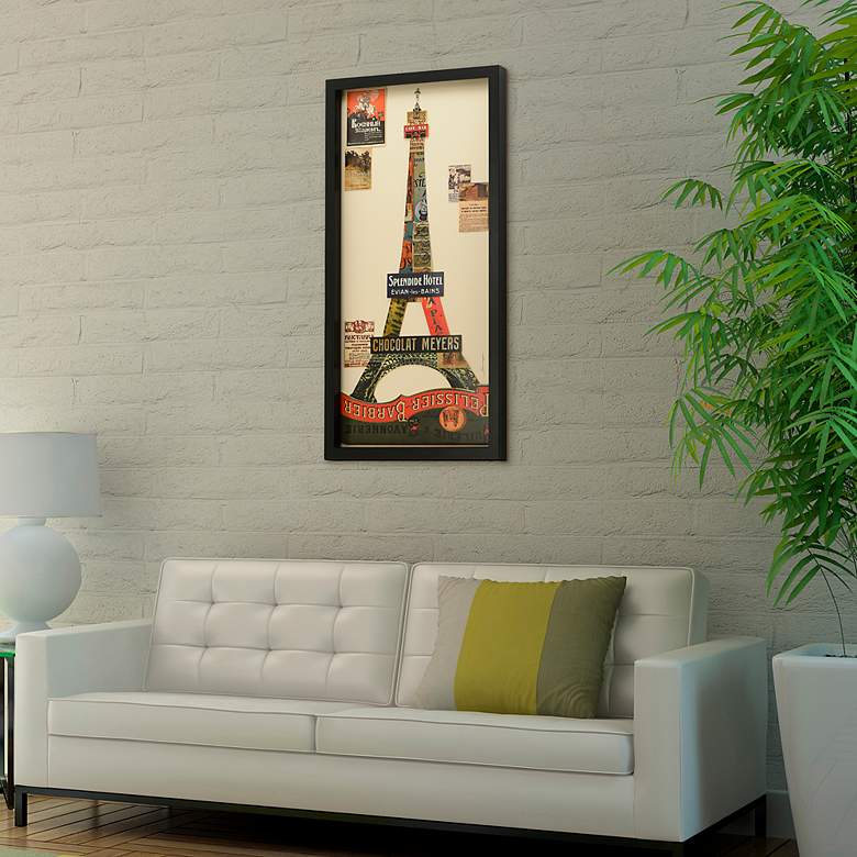 Image 5 Eiffel Tower 33" High Dimensional Collage Framed Wall Art more views