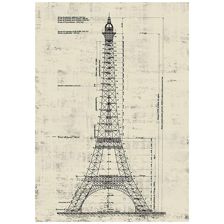 Image 1 Eiffel Tower 36 inch High Architectural Wall Art