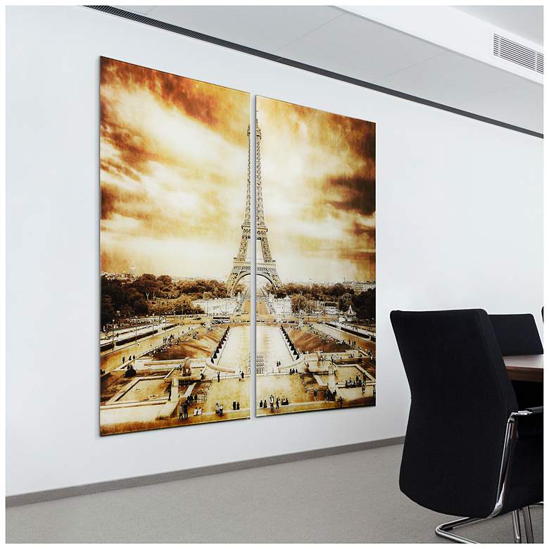 Image 5 Eiffel Tower ABFrameless Reverse Printed Tempered Glass Wall Art Set of 2 more views