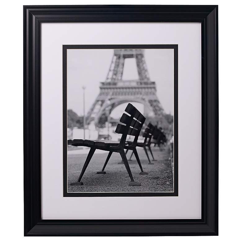 Image 1 Eiffel Tower Benches Glass Covered 24 inch High Print