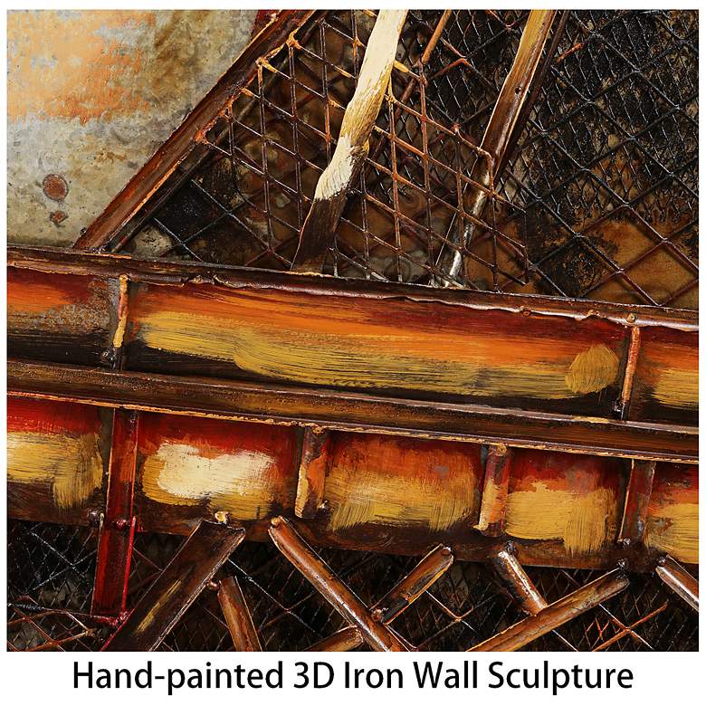 Image 6 Eiffel Tower I" Mixed Media Iron Hand Painted Dimensional Wall Art more views