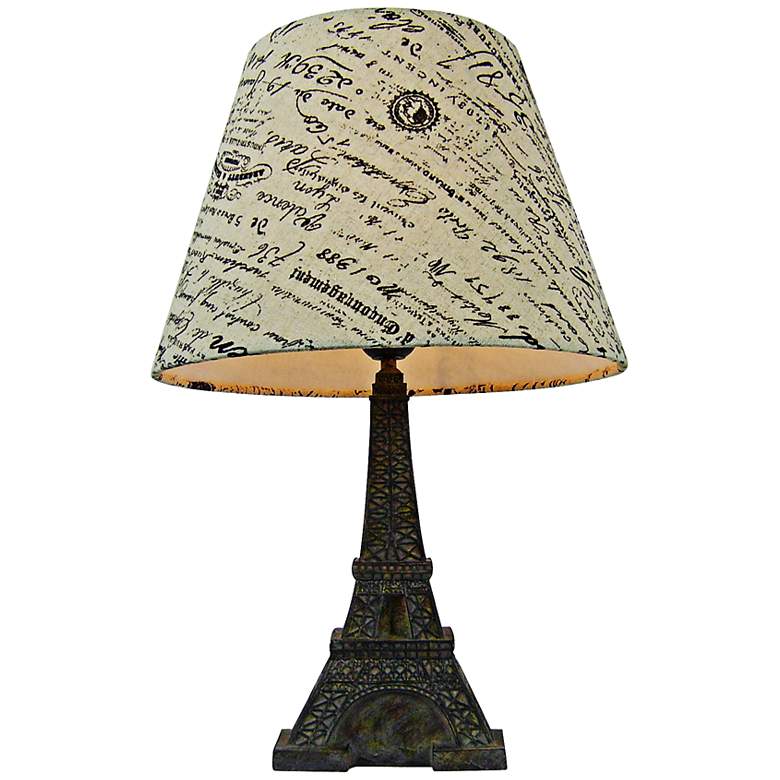 Image 1 Eiffel Tower Paris 15 3/4 inchH Brown Slate Accent Table Lamp