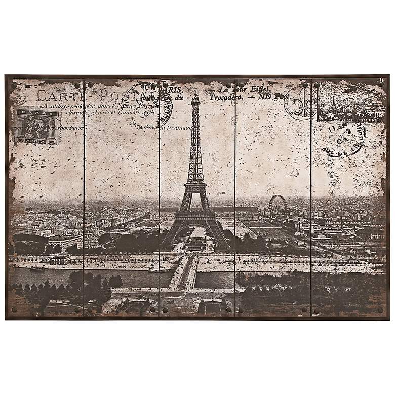 Image 1 Eiffel Tower Postcard Print 48 inch Wide Metal Wall Art