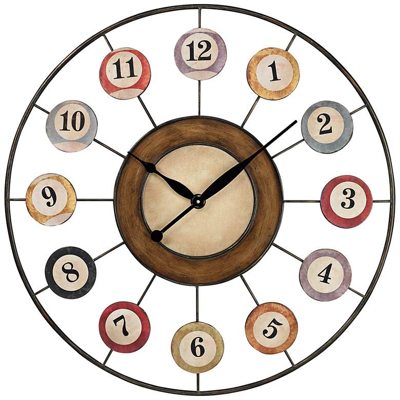 Image 1 Eight Ball 29 inch Round Wall Clock