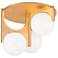 Eiko 3 Light Gold and White Globe Glass Modern Ceiling Light