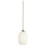 Eileen 4 1/2"W Brushed Nickel and Opal Glass Mini Pendant