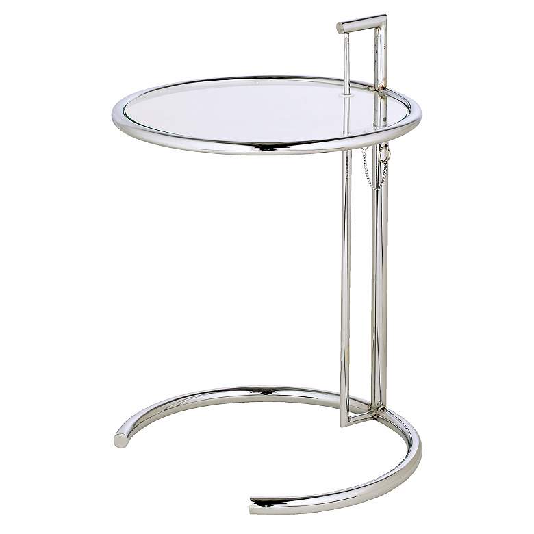 Image 1 Eileen Grey Chrome and Glass Accent Table