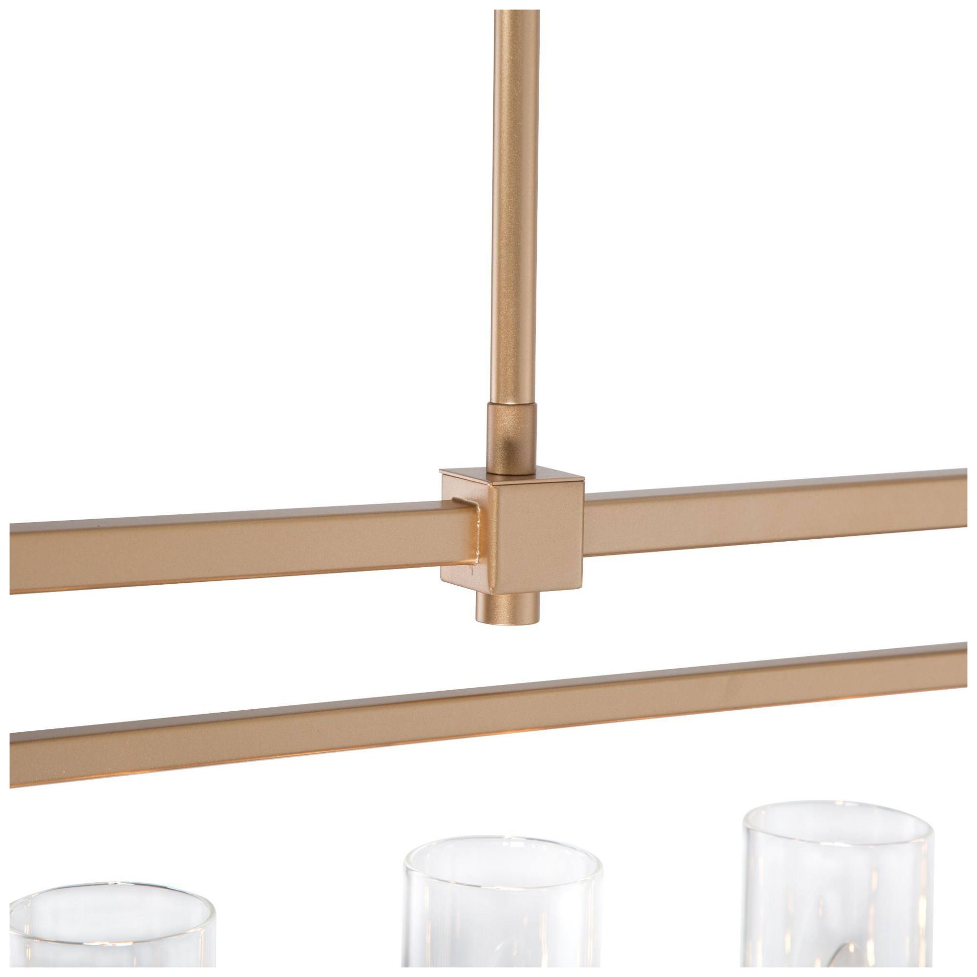 Thumbnail3 of Eira 37.4"W Linear Glass 6-Light Dining Chandelier more views