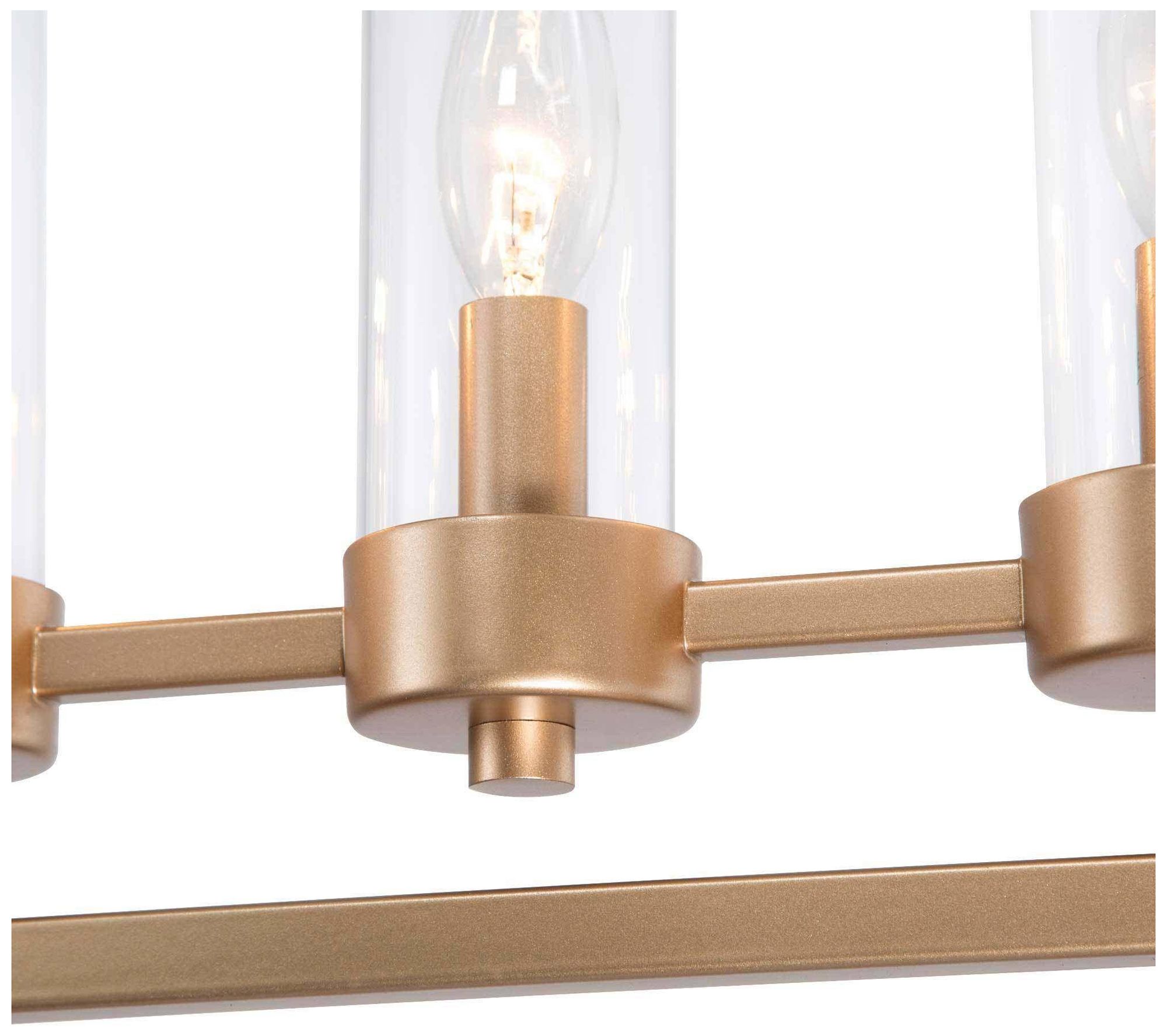 Thumbnail4 of Eira 37.4"W Linear Glass 6-Light Dining Chandelier more views