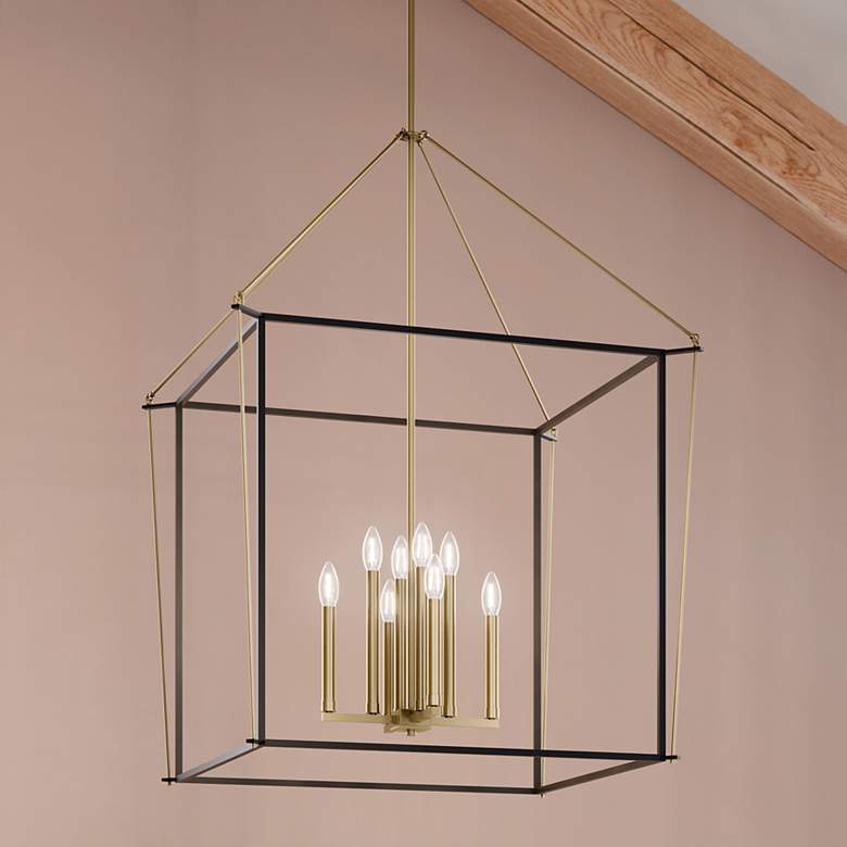 Image 1 Eisley 28 1/4" Wide Black and Champagne Foyer Pendant Light