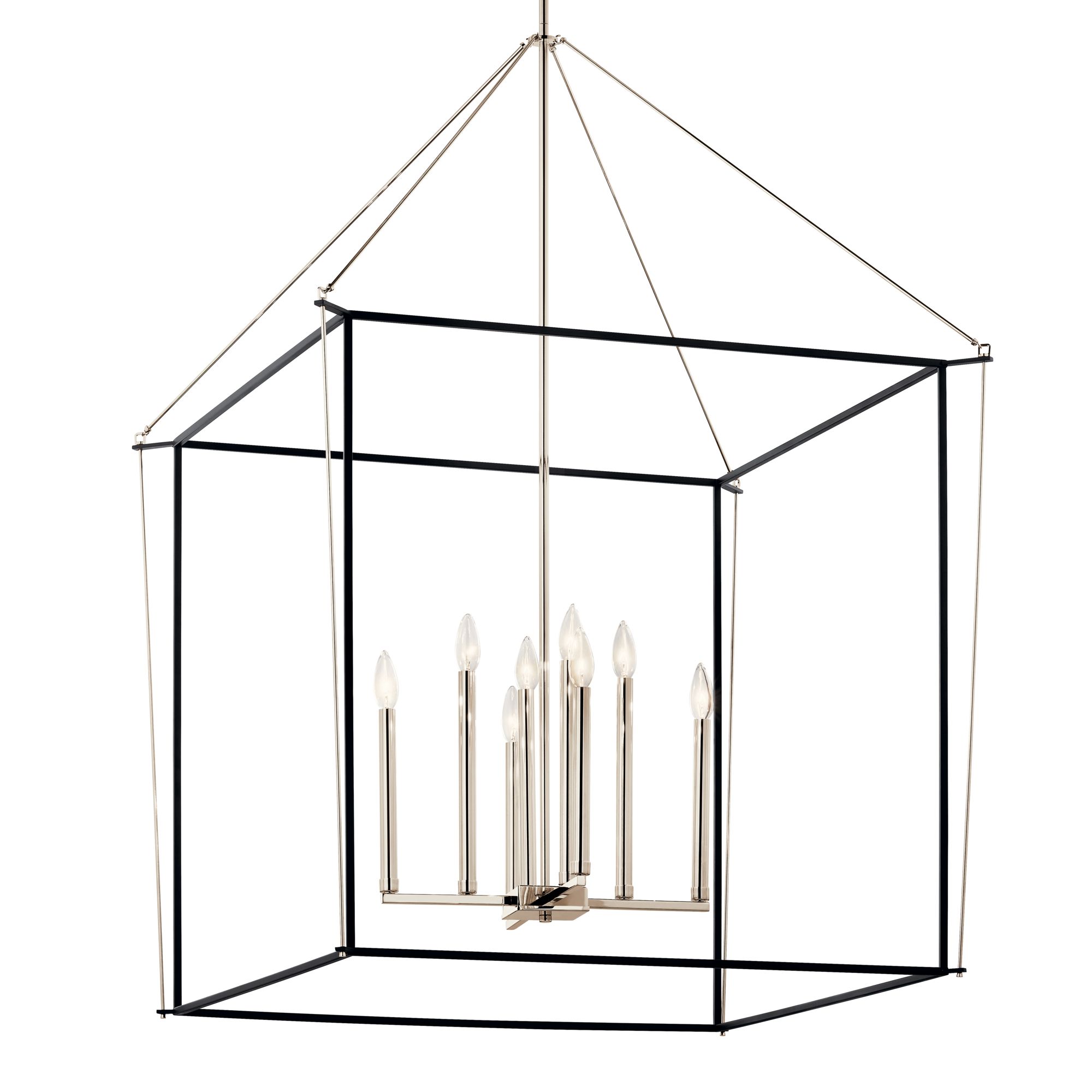 Image 3 Eisley 50 Inch 8 Light 2 Tier Foyer Pendant in Polished Nickel and Black more views