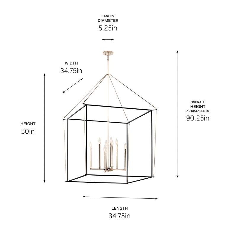 Image 6 Eisley Polished Nickel Foyer Pendant 8Lt more views