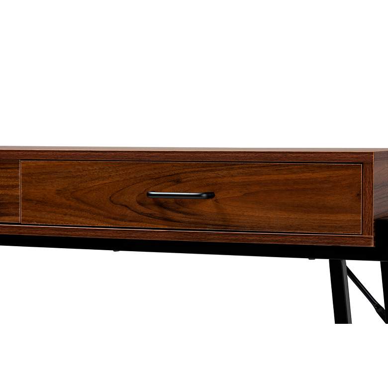 Image 3 Eivor 47 1/4 inch Wide Walnut Brown 2-Drawer Console Table more views