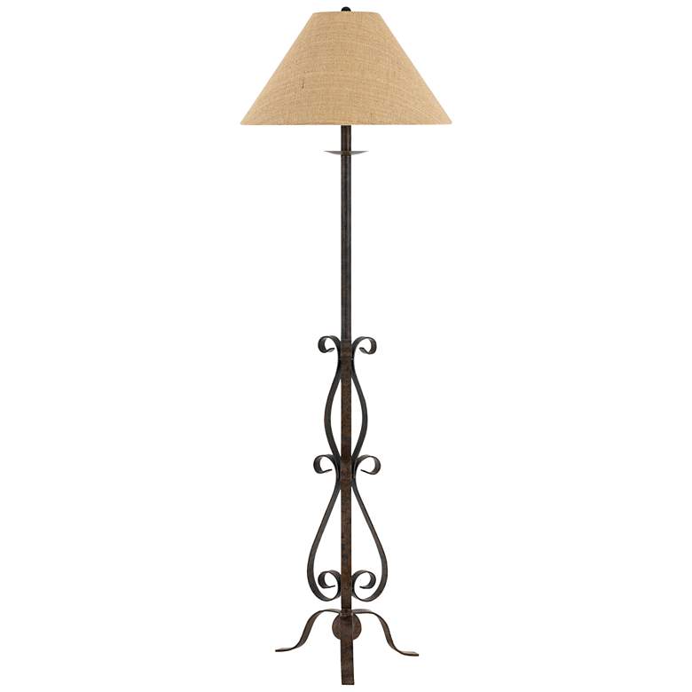 Image 1 Ekalaka Natural Wrought Iron Scroll Floor Lamp