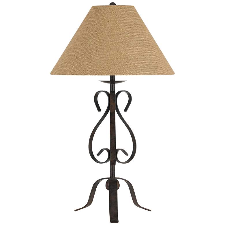 Image 1 Ekalaka Natural Wrought Iron Scroll Table Lamp