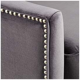 Image4 of Elaina Velvet Dark Gray Accent Chair more views