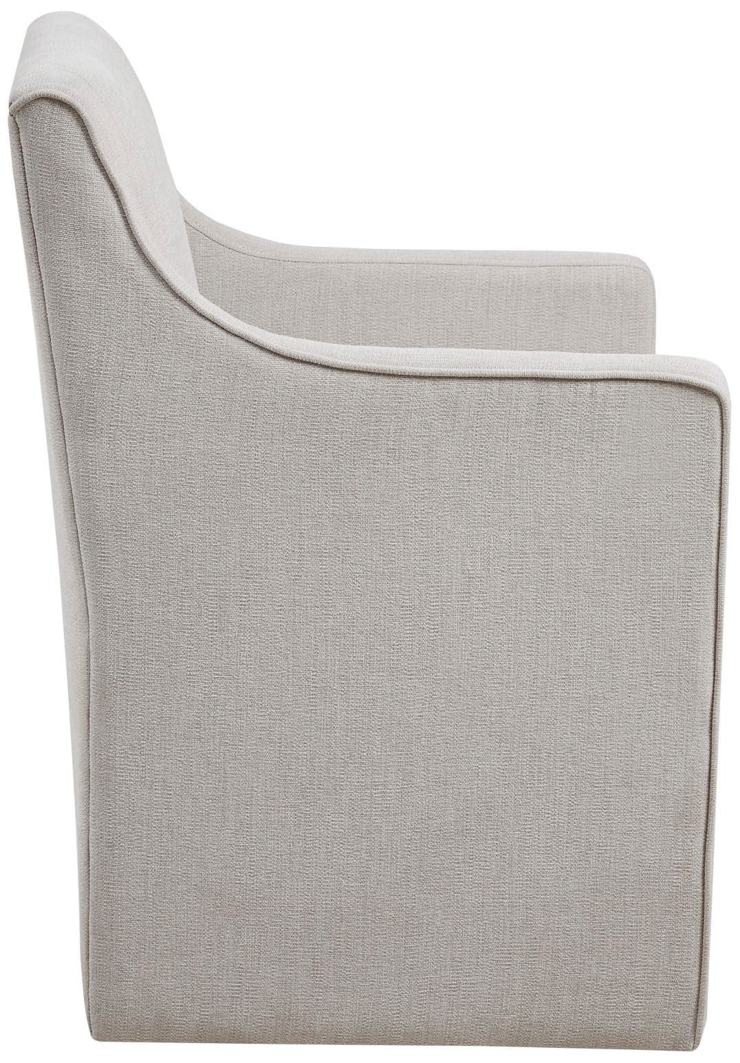Elaine Gray Fabric Slipcover Dining Armchair with Casters