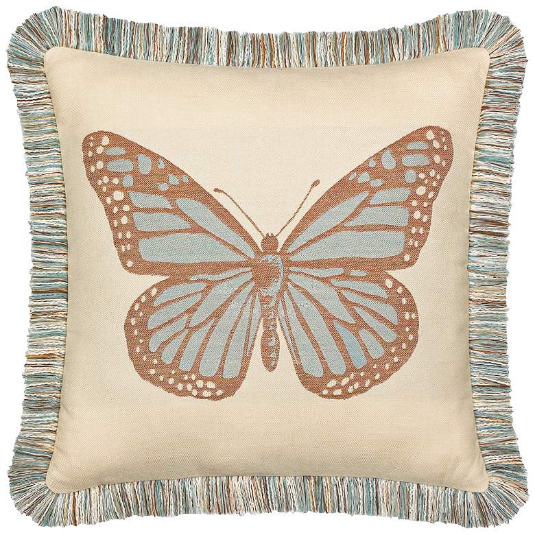 Image 1 Elaine Smith Butterfly Spa 20 inch Square Indoor-Outdoor Pillow