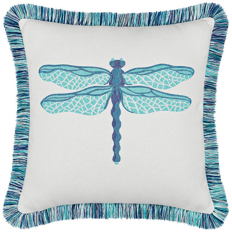 Image 1 Elaine Smith Dragonfly Pool 20 inch Square Indoor-Outdoor Pillow