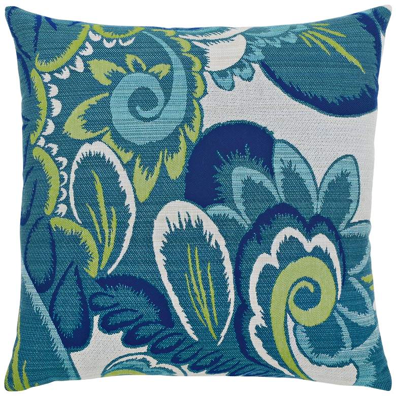 Elaine Smith Floral Wave 20 inch Square Indoor-Outdoor Pillow