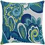Elaine Smith Floral Wave 20" Square Indoor-Outdoor Pillow