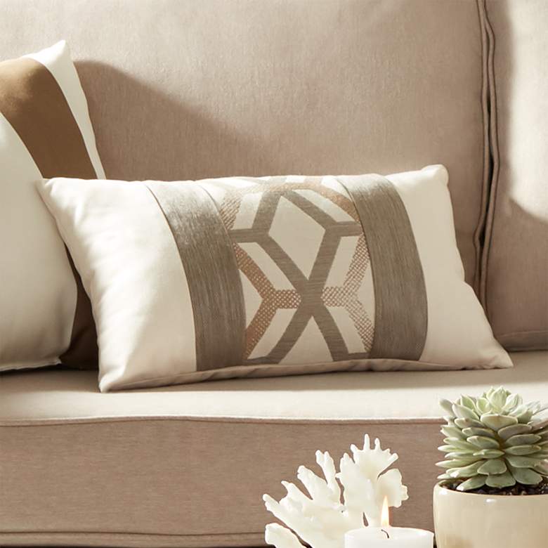 Image 1 Elaine Smith Lustrous Lines 20" Wide Indoor-Outdoor Pillow