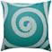 Elaine Smith Spiral Aqua 20" Square Indoor-Outdoor Pillow