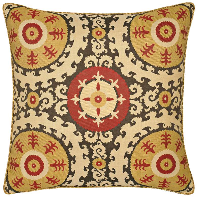 Image 1 Elaine Smith Suzani 22" Square Indoor-Outdoor Pillow