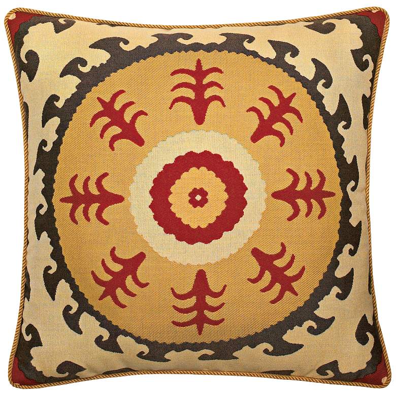 Image 1 Elaine Smith Suzani Sun 22" Square Indoor-Outdoor Pillow