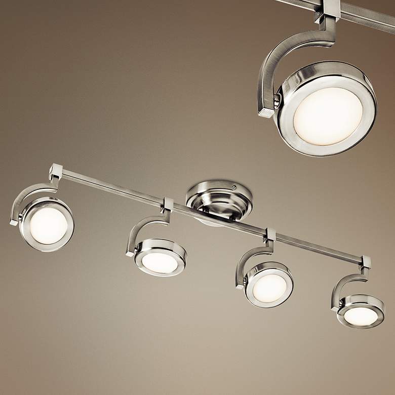 Image 1 Elan Andlos 32" Wide 4-Light Nickel LED Track Kit