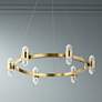 Elan Arabella 26 1/2" Wide 12-Light LED Gold and Crystal Ring Pendant