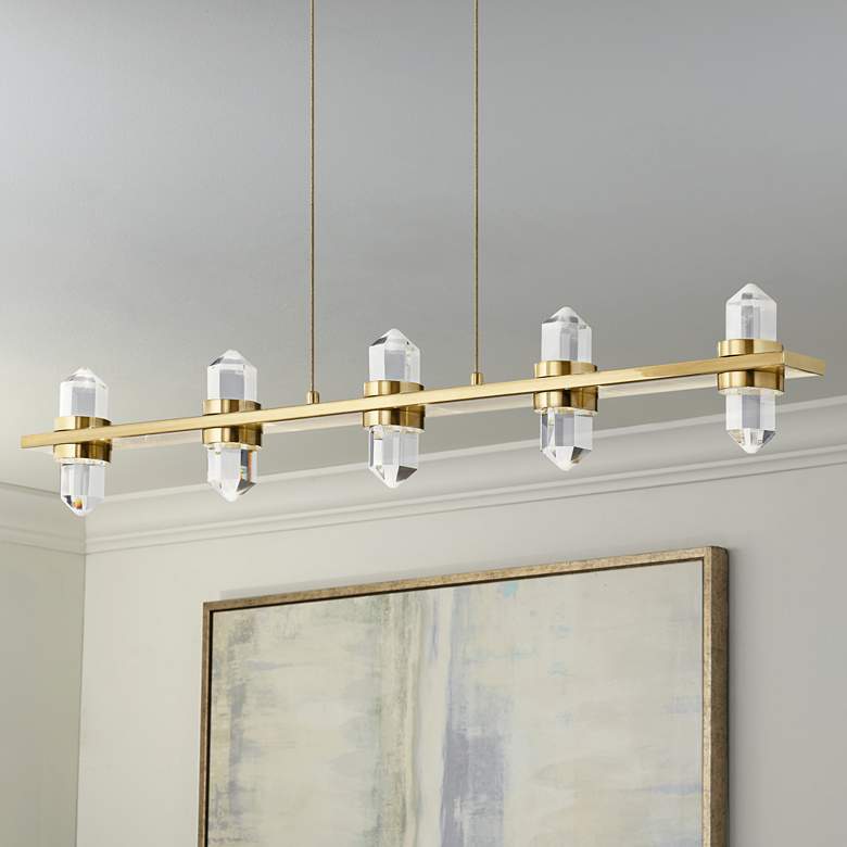 Image 1 Elan Arabella Gold 36 1/2 inch Wide LED Kitchen Island Light Pendant