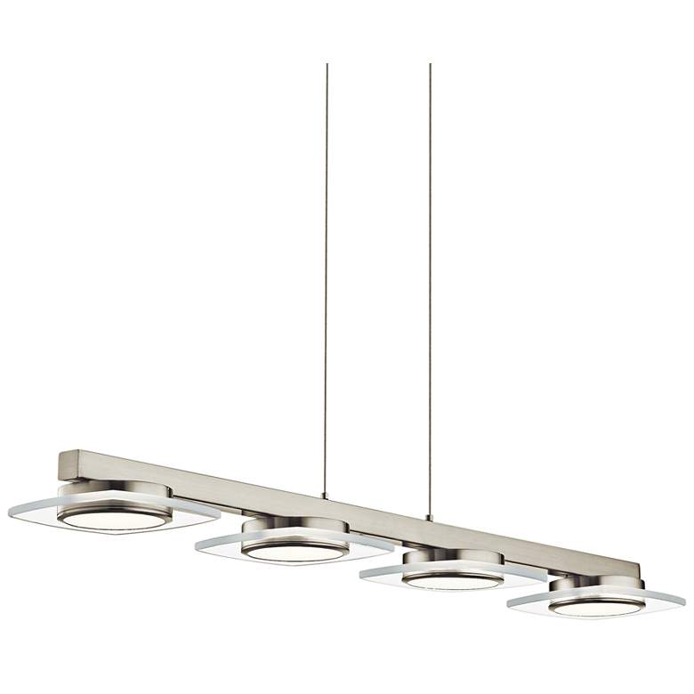Image 2 Elan Azenda 33 1/2" Modern Nickel LED Kitchen Island Light Chandelier