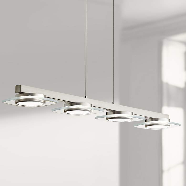 Image 1 Elan Azenda 33 1/2" Modern Nickel LED Kitchen Island Light Chandelier
