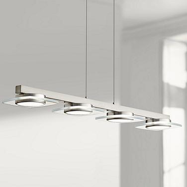 Elan Azenda 33 1/2" Modern Nickel LED Kitchen Island Light Chandelier