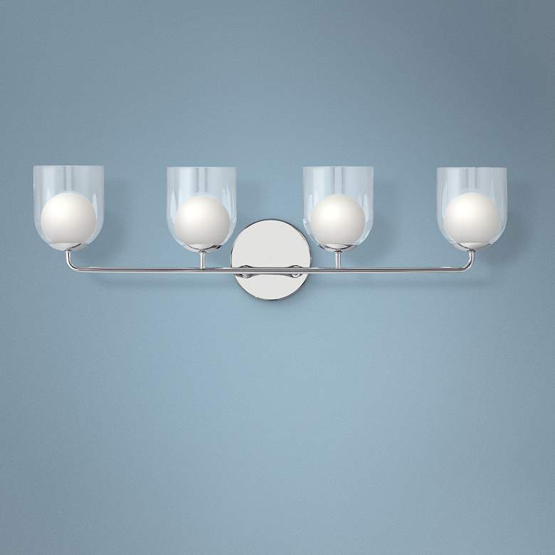 Image 1 Elan Beryl 33 1/2 inch Wide Chrome 4-Light LED Bath Light