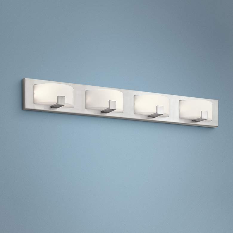Image 1 Elan Bethwin™ 36" Wide Brushed Nickel 4-LED Bath Light