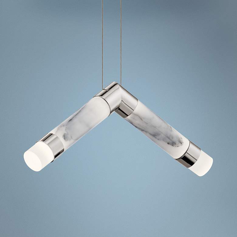 Image 1 Elan Birds 20 1/2 inch Wide Polished Nickel 2-Light LED Pendant