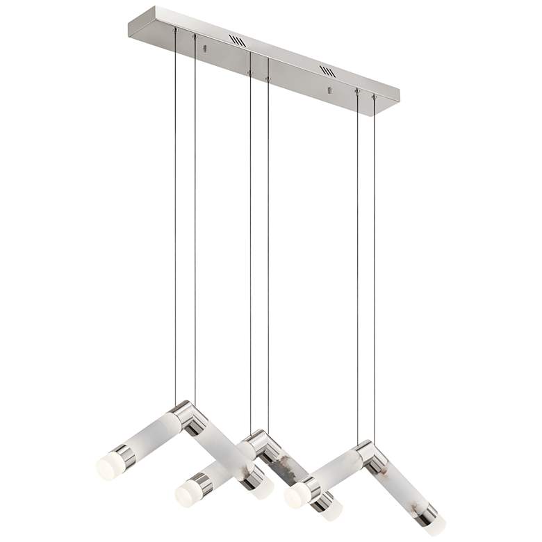 Image 2 Elan Birds 44 inchW Polished Nickel 6-Light LED Cluster Pendant