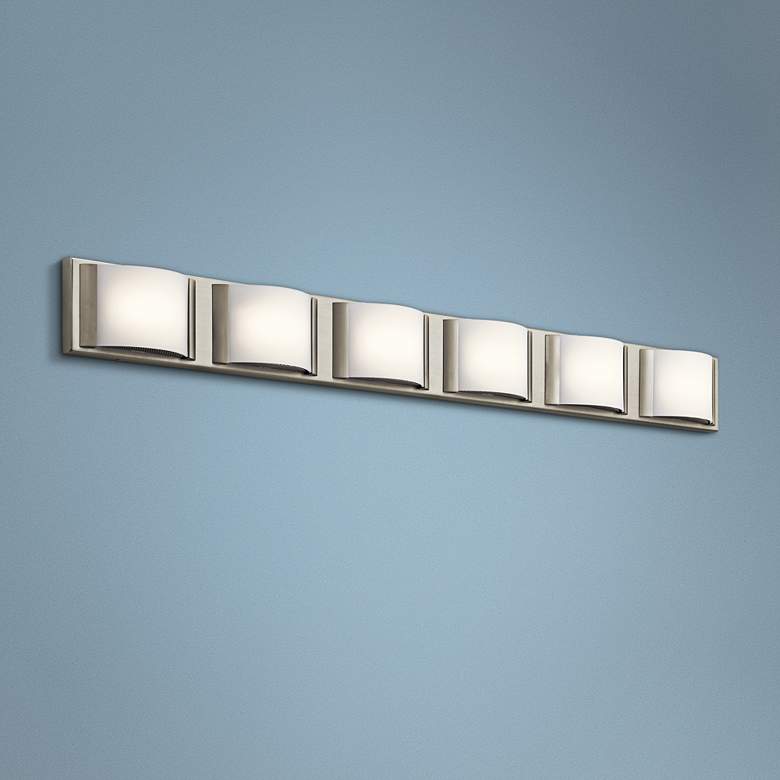 Image 1 Elan Bretto 44 3/4" Wide Brushed Nickel LED Bath Light