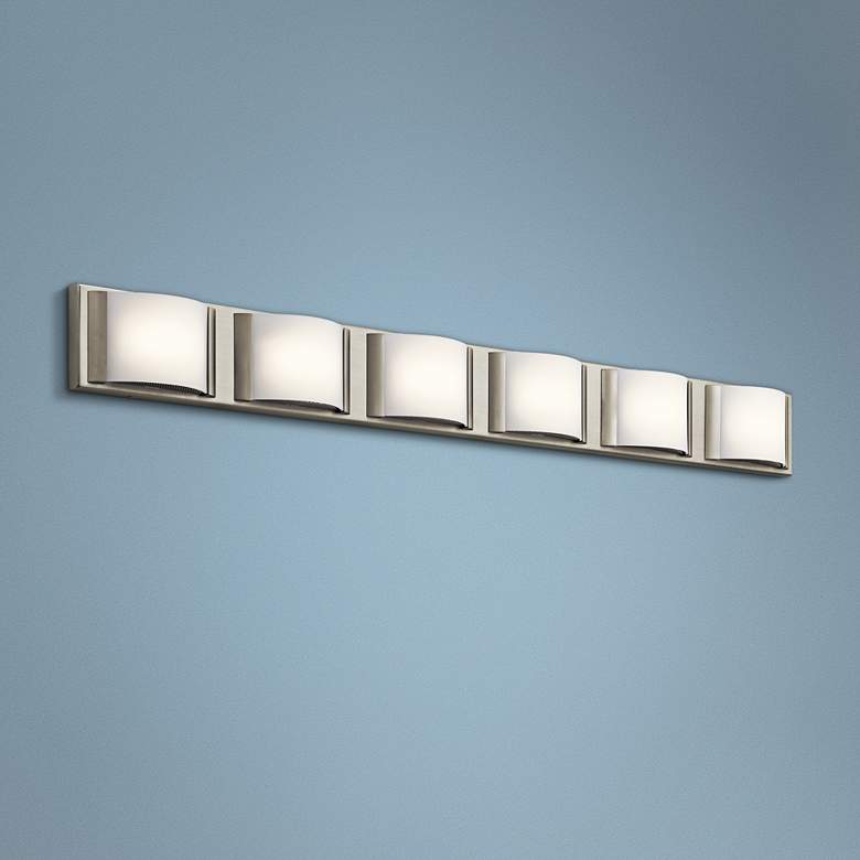 Image 1 Elan Bretto 44 3/4 inch Wide Brushed Nickel LED Bath Light