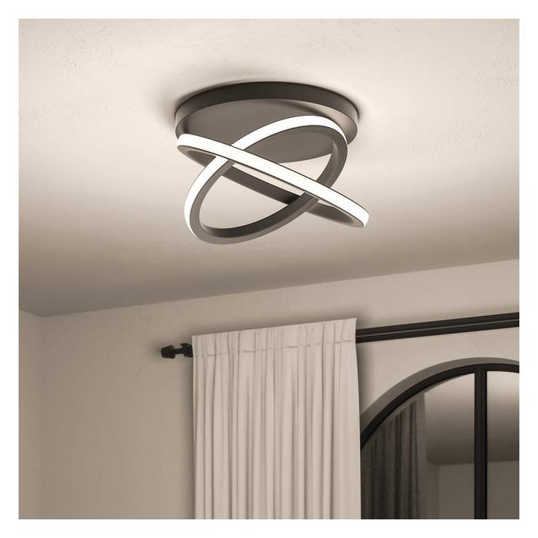 Image 1 elan Caputo Matte Black Flush Mount