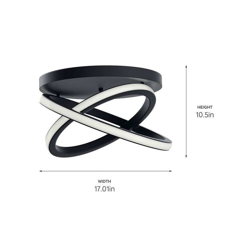 Image 4 elan Caputo Matte Black Flush Mount more views