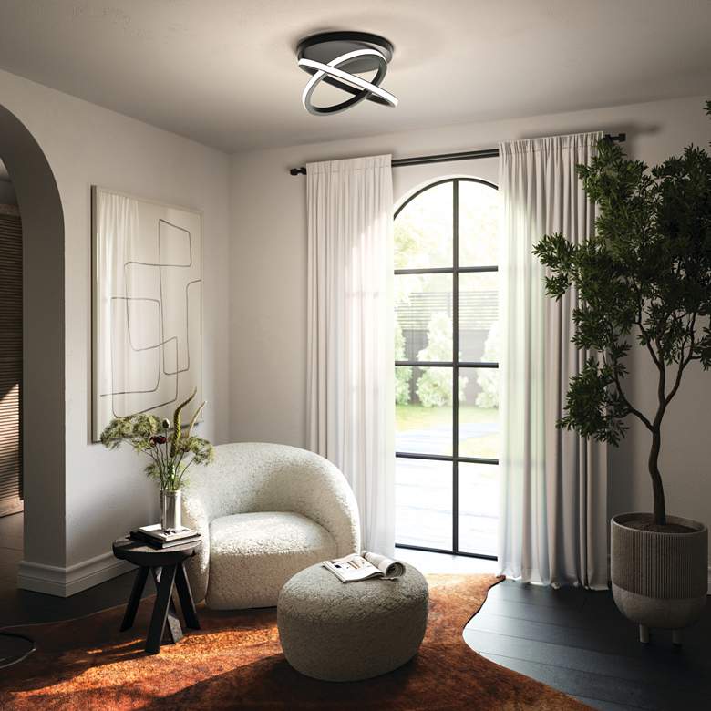 Image 5 elan Caputo Matte Black Flush Mount more views