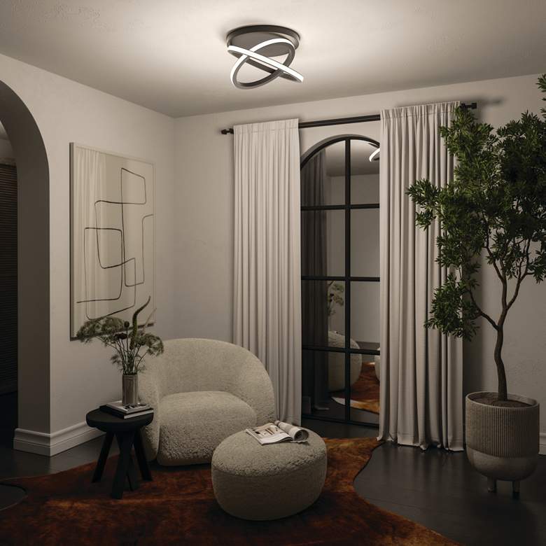 Image 6 elan Caputo Matte Black Flush Mount more views