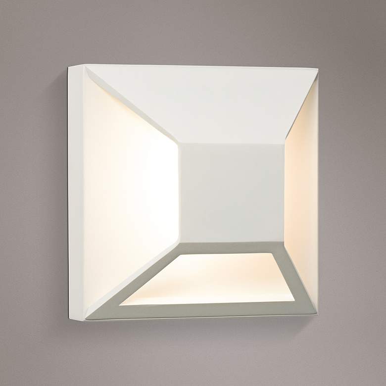 Image 1 Elan Copan 8 inch Square LED Modern Matte White Wall Sconce