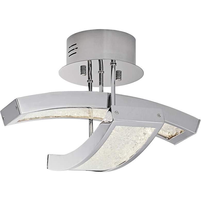 Image 1 Elan Crushed Ice 13 1/2 inchW LED Crystal Gem Ceiling Light