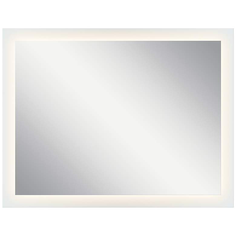 Image 1 Elan Edge-Lit Etched Glass 54 inch x 42 inch LED Wall Mirror