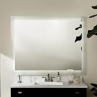 Elan Edge-Lit Etched Glass 54" x 42" LED Wall Mirror