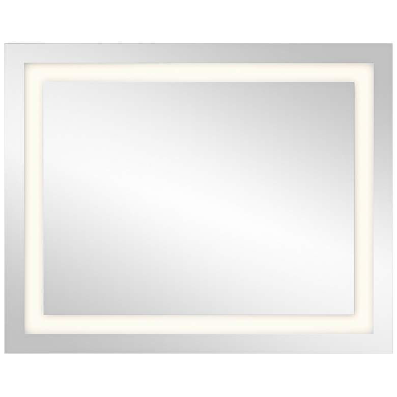Image 1 Elan Edge-Lit Etched Window 24 inch x 30 inch LED Wall Mirror